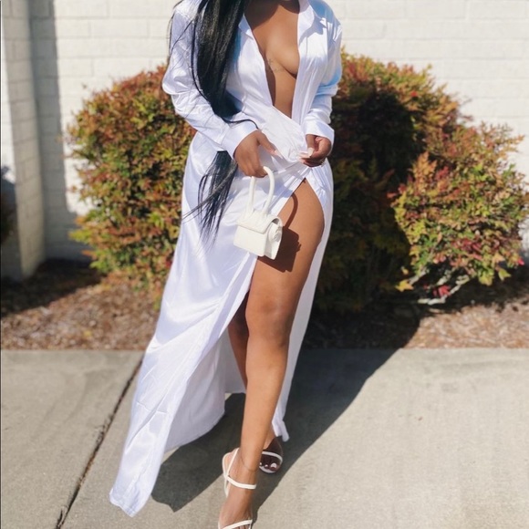 Satin Maxi Dress - Picture 1 of 3